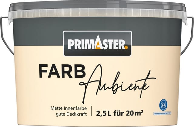 Primaster Farbambiente Wandfarbe matt champagner 2,5 L Wandfarbe