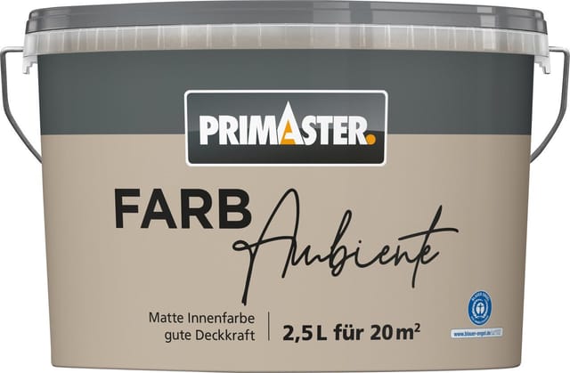 Primaster Farbambiente Wandfarbe matt trüffel 2,5 L Wandfarbe