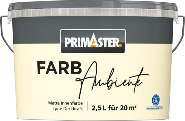 Primaster Farbambiente Wandfarbe matt perlweiß 2,5 L Wandfarbe