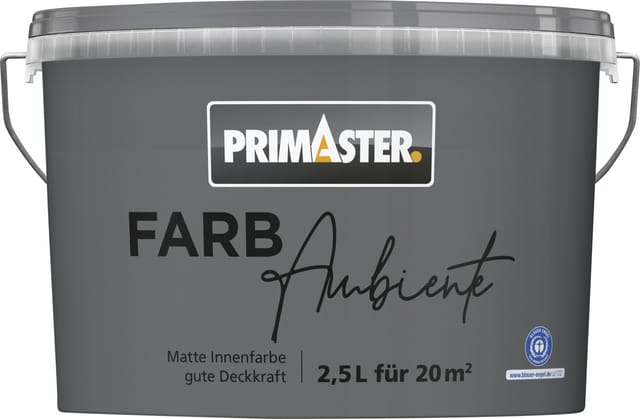 Primaster Farbambiente Wandfarbe matt stahlgrau 2,5 L Wandfarbe