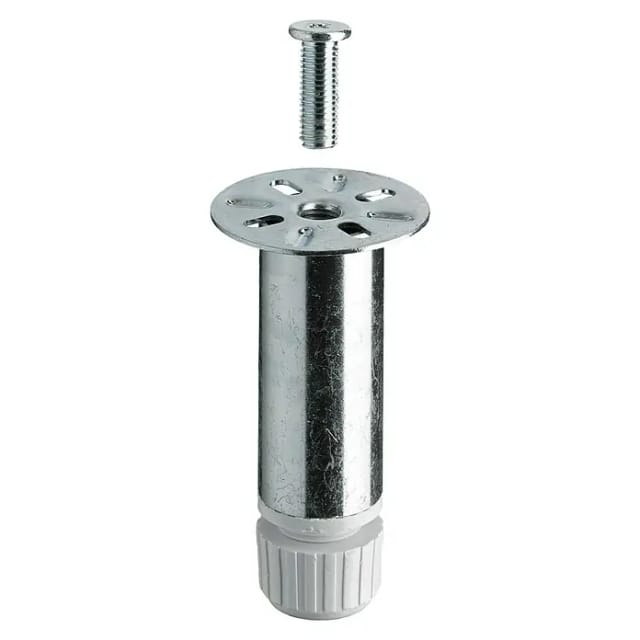 Hettich Sockelverstellfuß 100 mm Ø 30 x 100 - 110 mm, verzinkt/hellgrau Möbelbeschlag