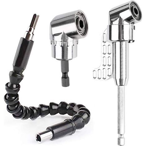 Winkelschraubendreher-adapterset, 105° Verstellbarer Rechtwinkliger Bohrer, Flexible Schraubendreherverlängerung Mit 1/4-zoll-magnet-sechskantnuss