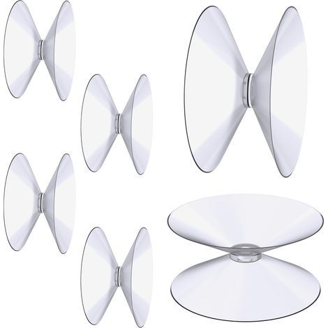 Flintronic Doppelseitige Saugnäpfe, 6 Stück, 4 Cm Transparente Saugnäpfe, Extra Starke Pvc-kunststoff-saugnapf Zur Vorhangaufhängung Für Glas-tischspiegel, Badezimmer-fensterspiegel