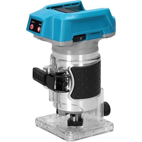 Akku-oberfräse, 6 Geschwindigkeitsstufen, 600 W, 18.000 U/min, Mit Led-beleuchtung, 6,35 Mm Bohrfutterdurchmesser, Geeignet Für Holzbearbeitung Und Handgravur.