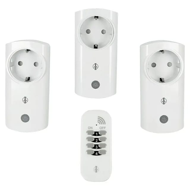 Intertechno Funk-Steckdosen ITI-3 mit Handsender Smart Home 3er Set Steckdose