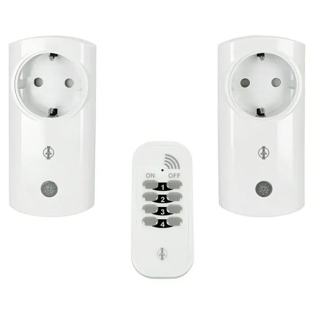 Intertechno Funk-Steckdosen IT2P-2300 mit Handsender Smart Home 2er Set