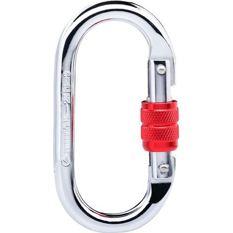 Hochfester Kletterkarabiner, Tragfähigkeit 25 Kn (5.620 Lb), Schraubkarabiner, Ovale Form, Ideal Zum Abseilen, Für Hängematten, Arbeiten In Der Höhe, Rigging, Rettungseinsätze Und Mehr.
