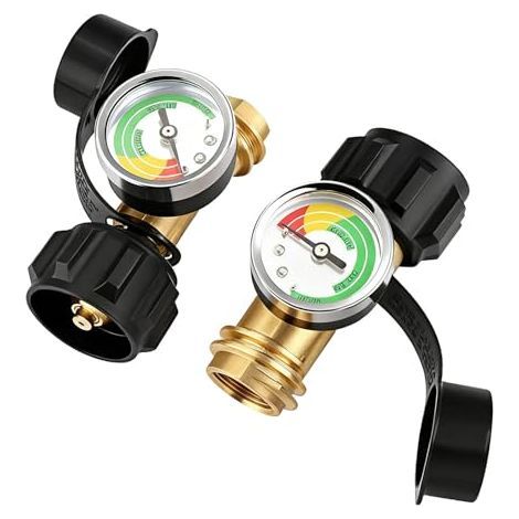 Manometer Für Propangasflaschen Mit Druck- Und Füllstandsanzeige Für Flaschen Von 5 Bis 40 Lb (ca. 2,3 Bis 18 Kg). Kompatibel Mit Grills, Heizgeräten, Wohnmobilen, Wohnwagen, Außenkaminen Und Mehr. Q-