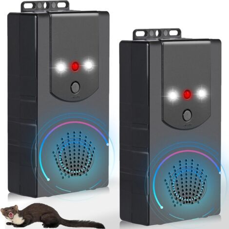 Set Mit 2 Automarderabwehrgeräten Mit Ultraschall Und Blitzlicht, Anschluss An Eine 12-v-autobatterie, Betrieb Mit Batterien Oder Usb, Effektive Marderabwehr Für