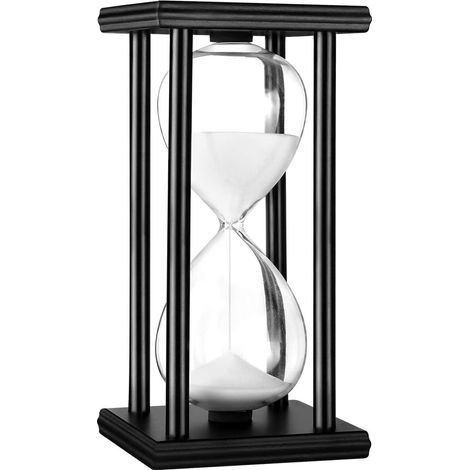 Sanduhr – Glas Und Holz – 30 Minuten – Dekoration Für Büro, Schlafzimmer, Küche – Für Kinder Und Erwachsene – 1 Stück