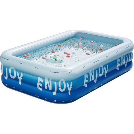 Aufblasbares Schwimmbecken, Aufblasbares Outdoor-pool, Stabiles Spielzubehör Mit Rechteckigen Schläuchen Für Strand, Garten Und Außenbereich, 150 Cm