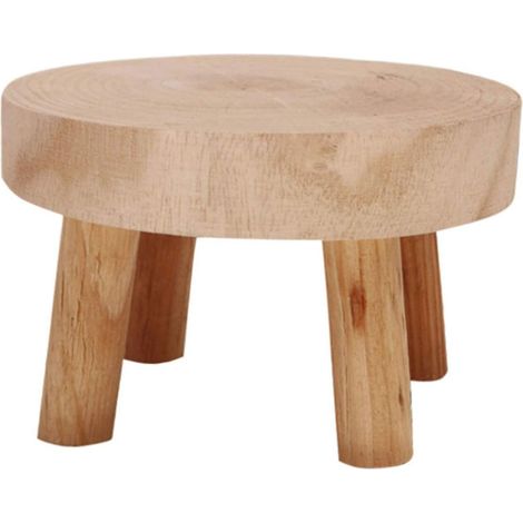 Pflanzenständer – Naturholz – Mid-century-design – Für Den Innen- Und Außenbereich Geeignet – Höhe 6 Cm – Durchmesser 14 Cm – 1 Stück
