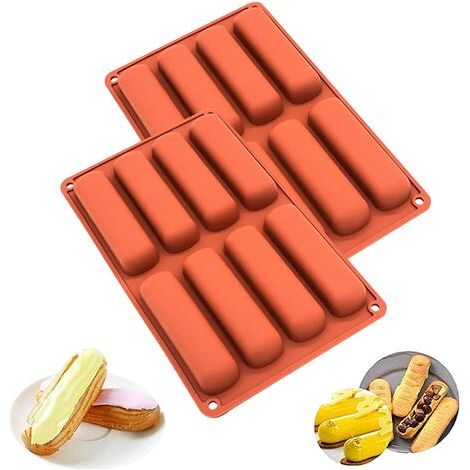 Silikon-gebäckform – 8 Mulden – Für Müsliriegel Und Eclairs – Hitzebeständig Von -40 °c Bis +230 °c – Wiederverwendbar – 1 Stück