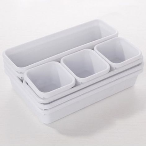 Schubladen-aufbewahrungsbox – Modularer Kunststoff-organizer – Für Kosmetik Und Schreibwaren – 8-teilig