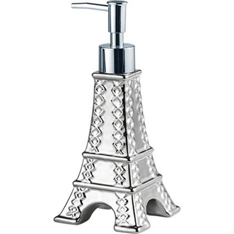 Seifenspender – Keramik – Eiffelturm-form – Reliefmuster – Für Bad, Küche, Büro – 1 Stück