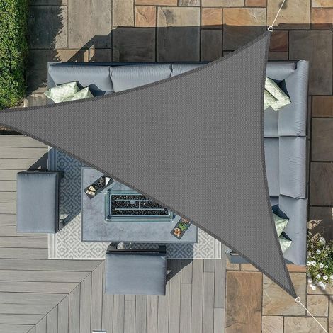Dreieckiges Sonnensegel, 5 X 5 X 5 M, Graphit, Wasserdichtes Material, 95 % Uv-schutz, Für Den Außenbereich, Garten & Terrasse