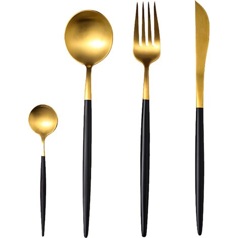 Besteckset Aus Edelstahl 304 – Mattgold-finish – Satin-finish – Für Den Privaten Und Gewerblichen Gebrauch – 24-teiliges Set