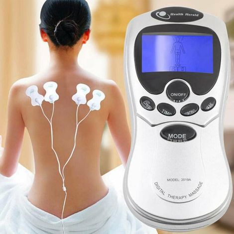 Elektronisches Massagegerät – Tens-elektrostimulation – Zur Linderung Von Rücken-, Schulter- Und Nackenschmerzen – 4 Elektroden – 2 W – Kabellos
