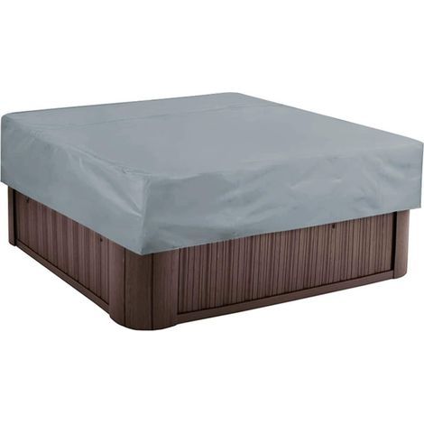 Quadratische Schutzhülle Für Whirlpool – 220 X 220 X 30 Cm – Wetterfest – Schutz Für Den Außenbereich – Silberbeschichtung – Kordelzug