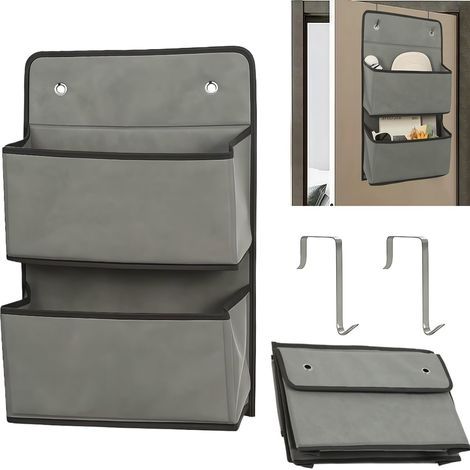 Hängendes Aufbewahrungsregal Mit Den Maßen 52 X 29,5 Cm, Mit 2 Haken, Grau, Ideal Für Badezimmer, Schlafzimmer Und Kinderzimmer.