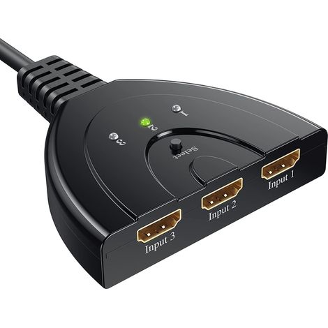 Hdmi-splitter – 3 Eingänge, 1 Ausgang – Aluminium – Hdmi 2.0-kompatibel – Bis Zu 4k@30hz – Für Fernseher, Pcs Und Spielekonsolen – 1 Stück