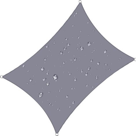 Standardmäßig Grau. Sonnensegel 3 X 5 M, Wasserdicht, Reißfestes Polyestergewebe, 93 % Uv-schutz, Ideal Für Terrasse, Garten Oder Balkon, Rechteckige Form, 2 M Lange Seile.