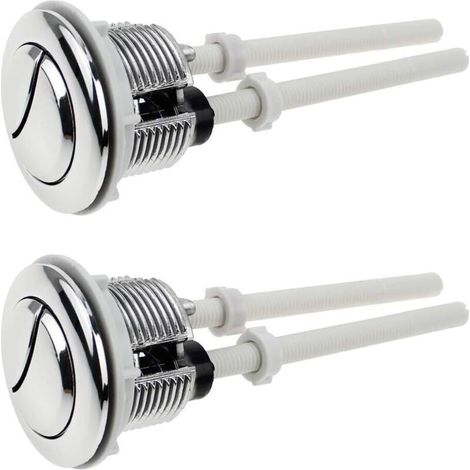 Lablanc 2-teiliges Set Mit Zweimengenspülknopf, Standard 38 Mm, Silberchrom, Spülkastenknopf