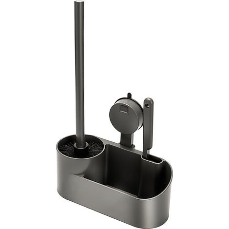 Wandmontierte Wc-bürste Mit Saugnapf, Wc-bürste Und Halter Mit Fugendüse, 2-in-1-reinigungsbürste Für Badreinigungsprodukte, Wohnaccessoires (grau)