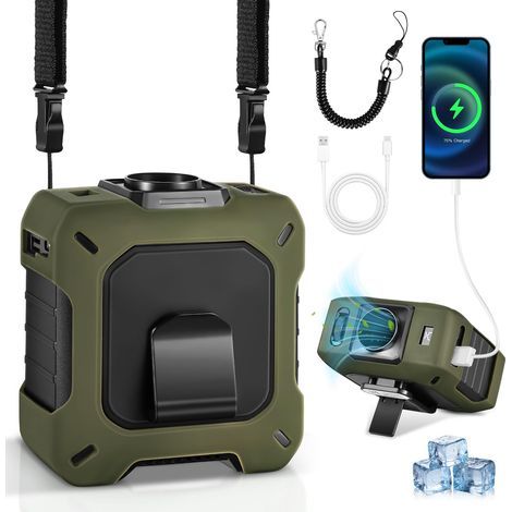 Tragbarer Hüftventilator, 10400 Mah, Leistungsstark, 100 Geschwindigkeitsstufen, Kleiner Tragbarer Ventilator, Gürtelclip, Nackenventilator Für Reisen, Ideales Geschenk Für Outdoor-aktivitäten, Maxima
