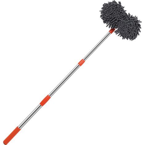 Rotierende Autowaschbürste Mit Doppelkopf, 3-teilig, 115 Cm, Chenilleborsten, Weiche Detailreinigungsbürste, Geeignet Zur Reinigung Von Orangen