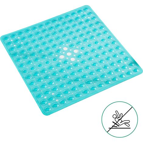 Duschmatte – Quadratisch, Rutschfest Mit Saugnäpfen – Perforiert Für Wasserablauf – Hypoallergenes Vinyl – Maschinenwaschbar – 1 Stück
