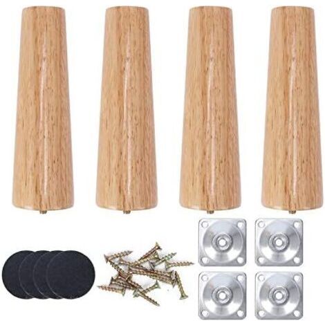 4 Gerade Möbelbeine Aus Holz, 20 Cm, Couchtischbeine, Eichenholzbeine, Massivholz-möbelbeine Für Sofa, Bett, Tisch, Sessel, Nachttisch, Schrank