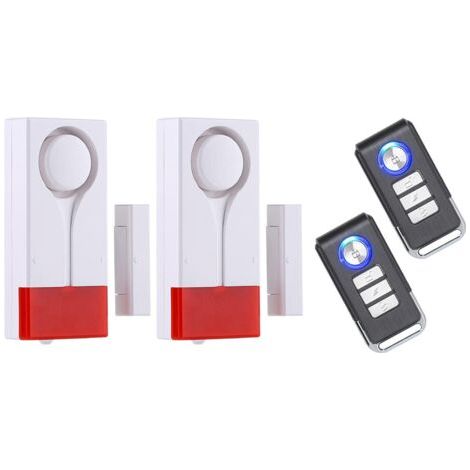 Set Mit 2 Tür- Und Fensteralarmen, Drahtloser Fernbedienung, Magnetischem Sicherheitssensor Und Lautem Einbruchsalarm Für Haus, Wohnung, Garage Und Pool