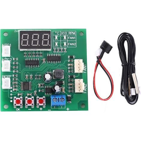 2-kanal-4-draht-pwm-treibermodul Dc 12v 24v 48v – Mit Temperaturregelungskabel – Pc-lüfterdrehzahl-anzeigemodul