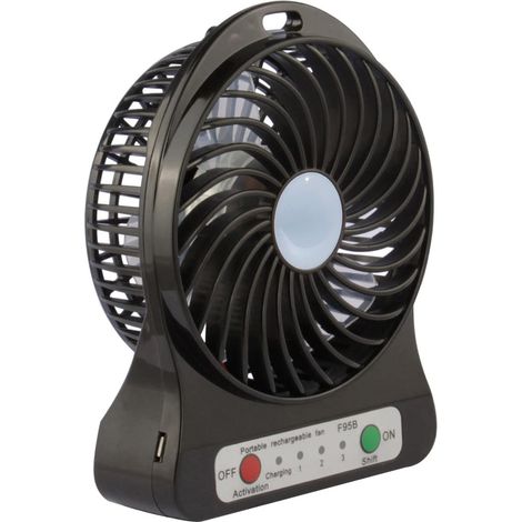 Tragbarer Ventilator – Usb-aufladbar – Integrierte Taschenlampe – Leise (26 Db) – 3 Geschwindigkeitsstufen – Für Büro, Outdoor-aktivitäten Und Wandern – 1 Stück
