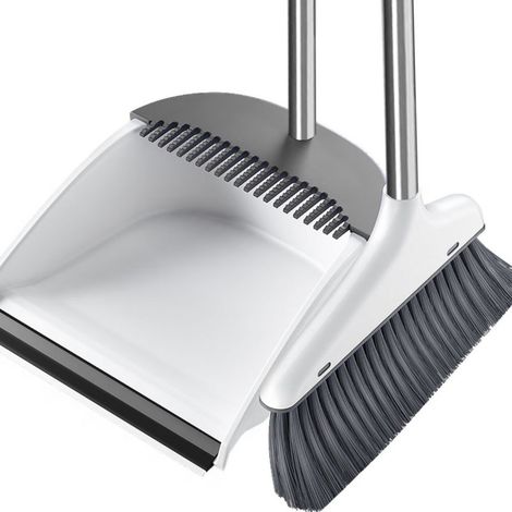 Kehrschaufel- Und Besenset – Langer Metallgriff – Für Innen- Und Außenböden – 1 Stück