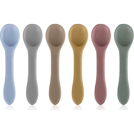 Silikon-babylöffel – Langer Griff – 6er-set – Verschiedene Farben