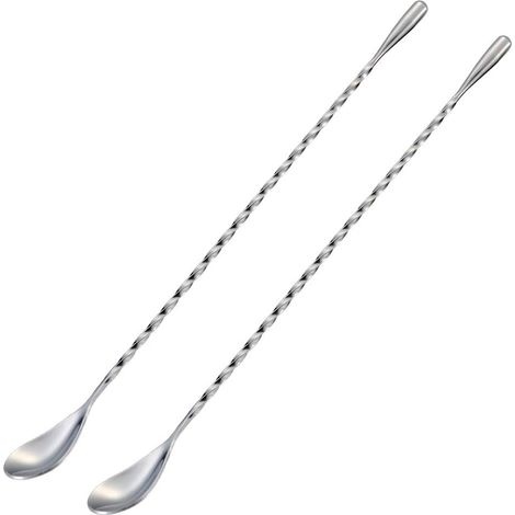 Mixlöffel – Edelstahl 18/8 – 30 Cm – Spiralgriff – Für Cocktails Und Andere Getränke – 2er-set