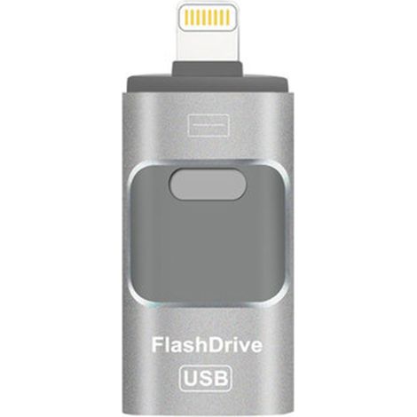 Clé Usb – 3 En 1 – Usb-c Iphone Android Ordinateur – 64 Go – Aluminium