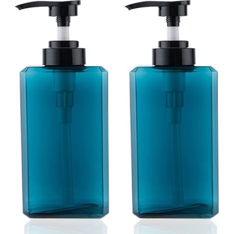 Pumpspenderflasche – Quadratisch – 450 Ml – Nachfüllbar – Für Lotion, Seife, Ätherische Öle, Shampoo – 2er-pack