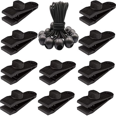 Planenklemmen – Rändelschraubenverriegelung – 21,6 Cm Kugelgelenk-gummispanner – Für Markisen, Pergolen, Zelte, Camping, Schwimmbäder – 20 Stück