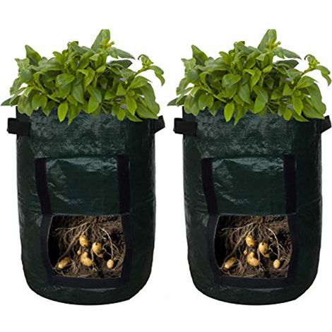 Pflanzsäcke – Für Kartoffeln – Mit Zugangsklappe – Aus Biologisch Abbaubarem Vliesstoff – 2er-pack