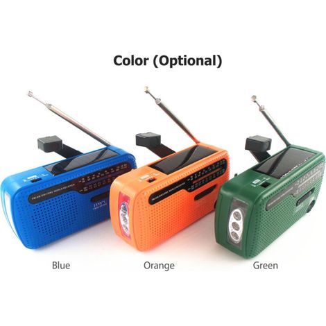 Notradio, Wiederaufladbare Solar-powerbank Mit 1200 Mah, Led-taschenlampe, Am/fm-sender Sw1/sw2, Batteriebetrieben, Mit Handy-ladegerät.