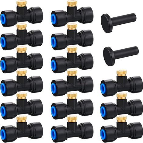 T-stück – Verbindungsdüse Für Sprühnebel – Für 6 X 35 Mm Schläuche – Außensystem Für Terrassen Und Patios – 15 Teile + 2 Endkappen
