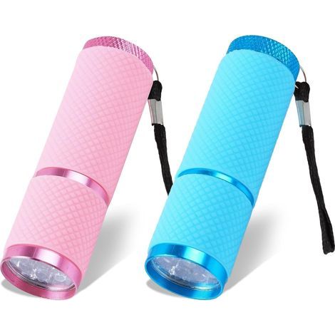 Set Mit 2 Kleinen, Superhellen Led-taschenlampen Mit Je 9 Leds, Kindertaschenlampe Mit Im Dunkeln Leuchtendem Kabel, Für Erwachsene, Camping, Wandern, Outdoor-aktivitäten, Geschenk, Batterien Nicht En