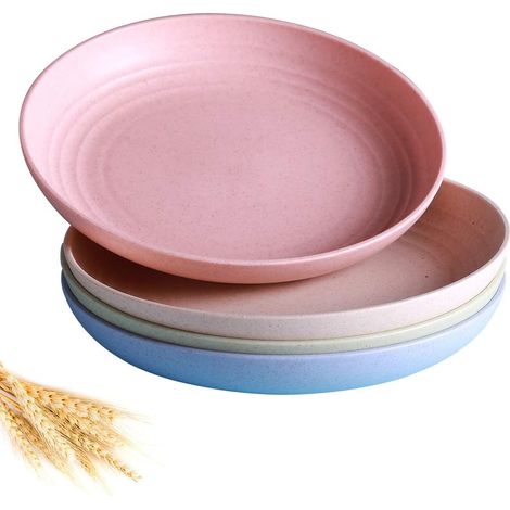Teller – Weizenstroh – Mikrowellen- Und Spülmaschinengeeignet – 4er-set