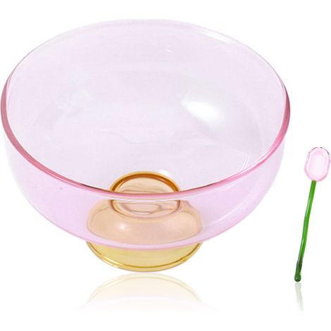 Glas-salatschüssel – Pasta- Und Dessertschüssel – Obstschale Mit Messlöffel – Spülmaschinenfest – 1 Stück