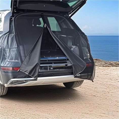 Moskitonetz Für Die Heckklappe, Kofferraumabdeckung, Kombiniert Mit Sonnenschutznetz, Doppelreißverschluss Und Magnetverschluss, Passend Für T5 Camping- Und Wohnwagenzubehör, 180 Cm X 150 Cm