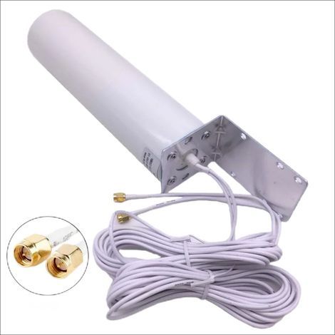 Outdoor 4g Lte Antenne, Omnidirektional Mimo, Wasserdicht, 698-2700 Mhz, 3g/4g Lte, Sma Crc9 Ts9 Anschluss, Kompatibel Mit 4g Routern, Verstärkung Bis Zu 12 Dbi, Empfangsreichweite Bis Zu 15 Km (2 X 5