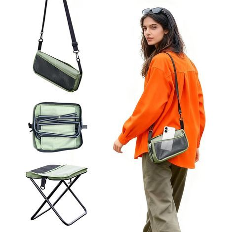 Tragbarer Klapphocker, Ultraleichter Camping-klapphocker Mit Gurt, Angelhocker, Sofort Einsatzbereit – Ideal Zum Wandern, Angeln, Skizzieren, Grillen Und Warten Im Freien